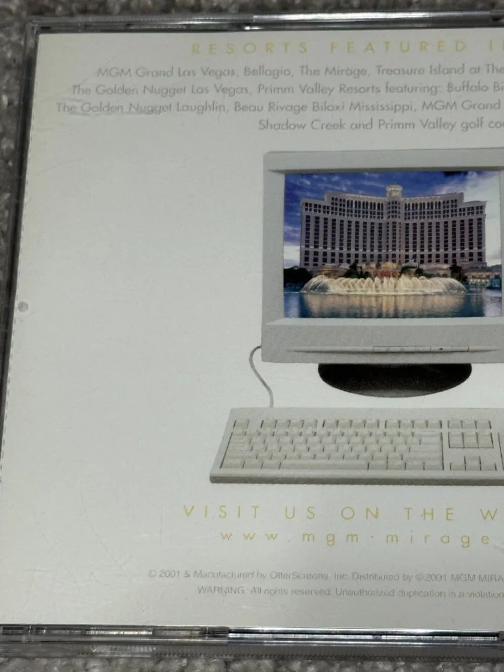 MGM Mirage Screensaver Windows PC Software (2001) Grand Bellagio Treasure Island